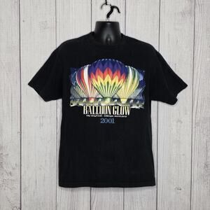 Vintage Y2K 2001 Balloon Glow Big SkyFest Billings Montana T Shirt Black - Large